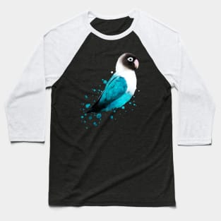 Dramabite Masked Lovebird, Black-masked Lovebird, Collared Lovebird watercolor (Agapornis personatus)  Blue Parrot Bird Baseball T-Shirt